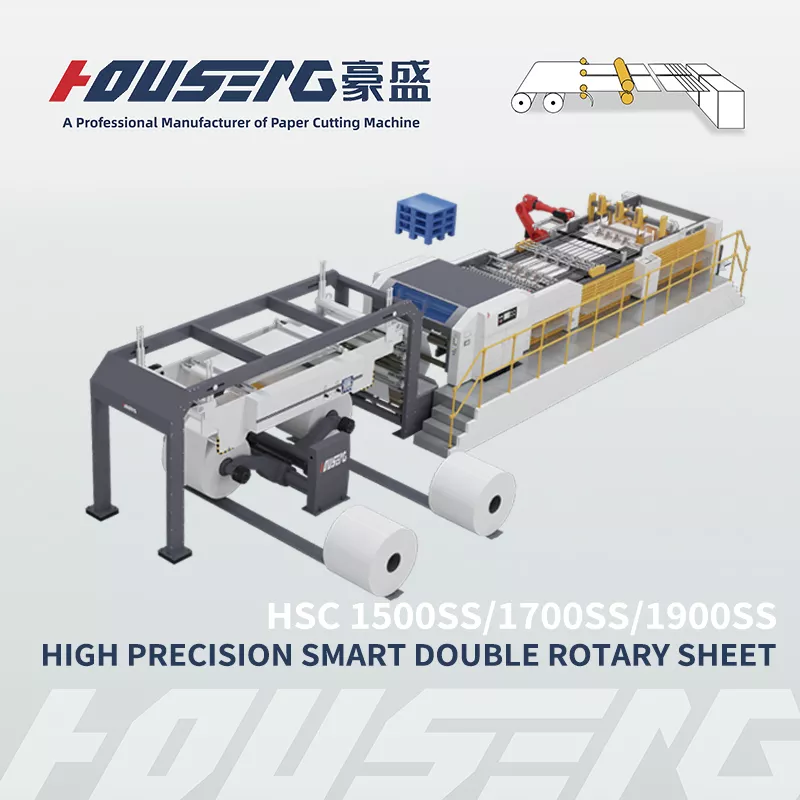 HOUSENG High Precision Smart Double Rotary Knife Paper Sheeting Machine HSC-1500S/1700S/1900S