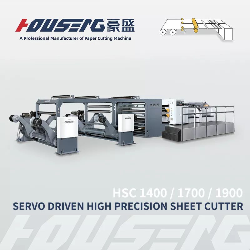 HOUSENG Servo Driven Sheet Cutter High Precision Sheeting Machines HSC1400/1700/1900